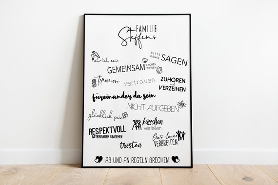 Personalized Family House Rules Typography Art Print
