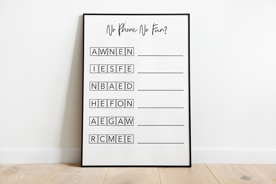 No Phone No Fun Funny Toilet Puzzle Poster