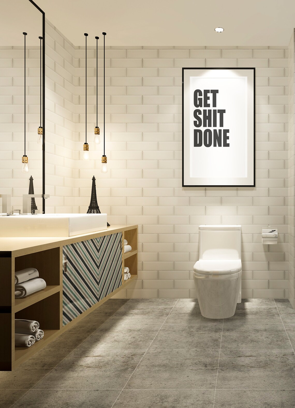 Get The Shit Done Bathroom Poster, Motivational Print - Image 2