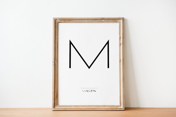 Letters Surname First Name Poster, Personalized Art Print