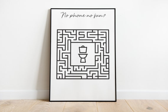 Forgot Your Phone Funny Toilet Puzzle Art Print