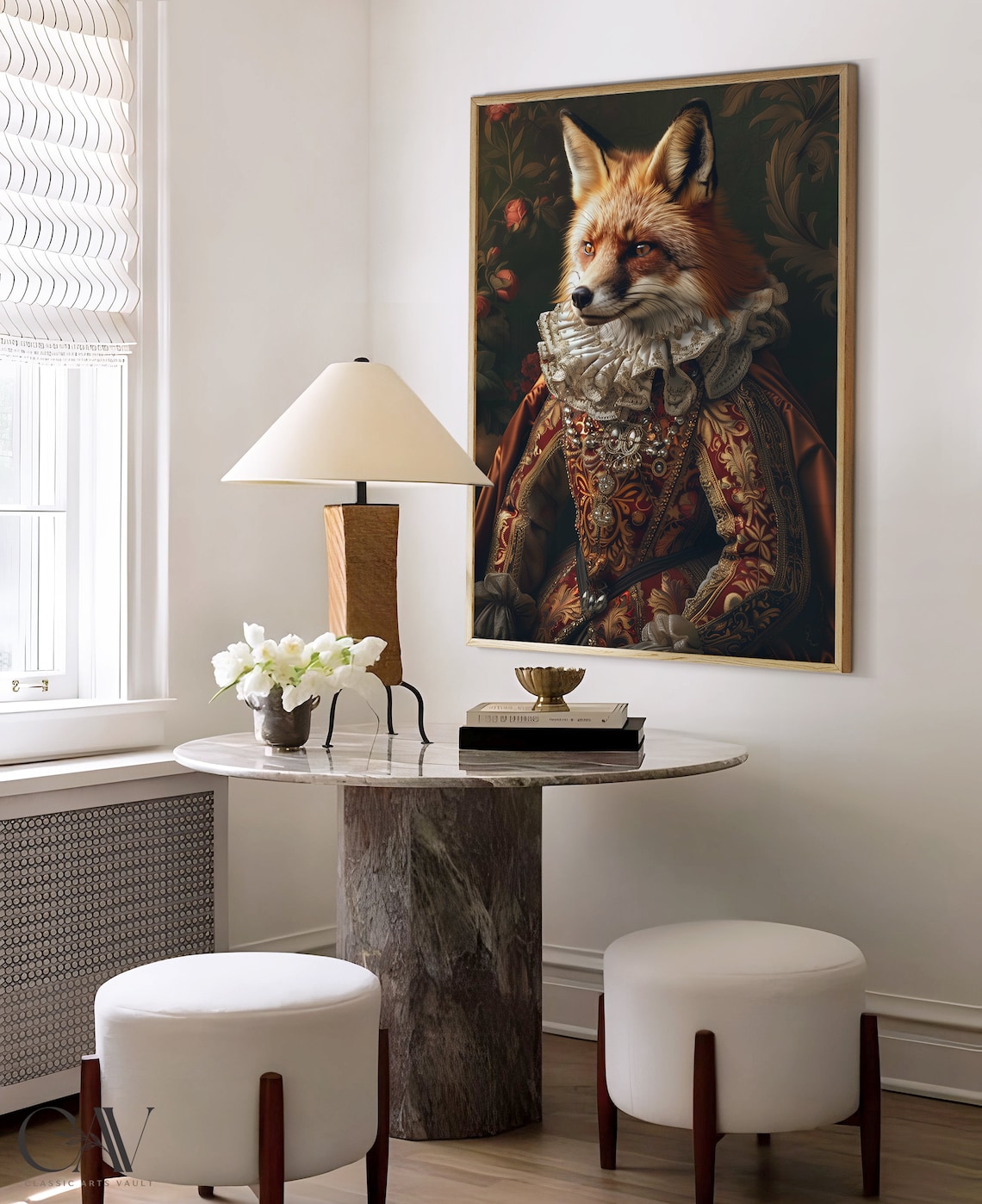 Fox Royal Renaissance Portrait, Vintage Animal Print - Image 4