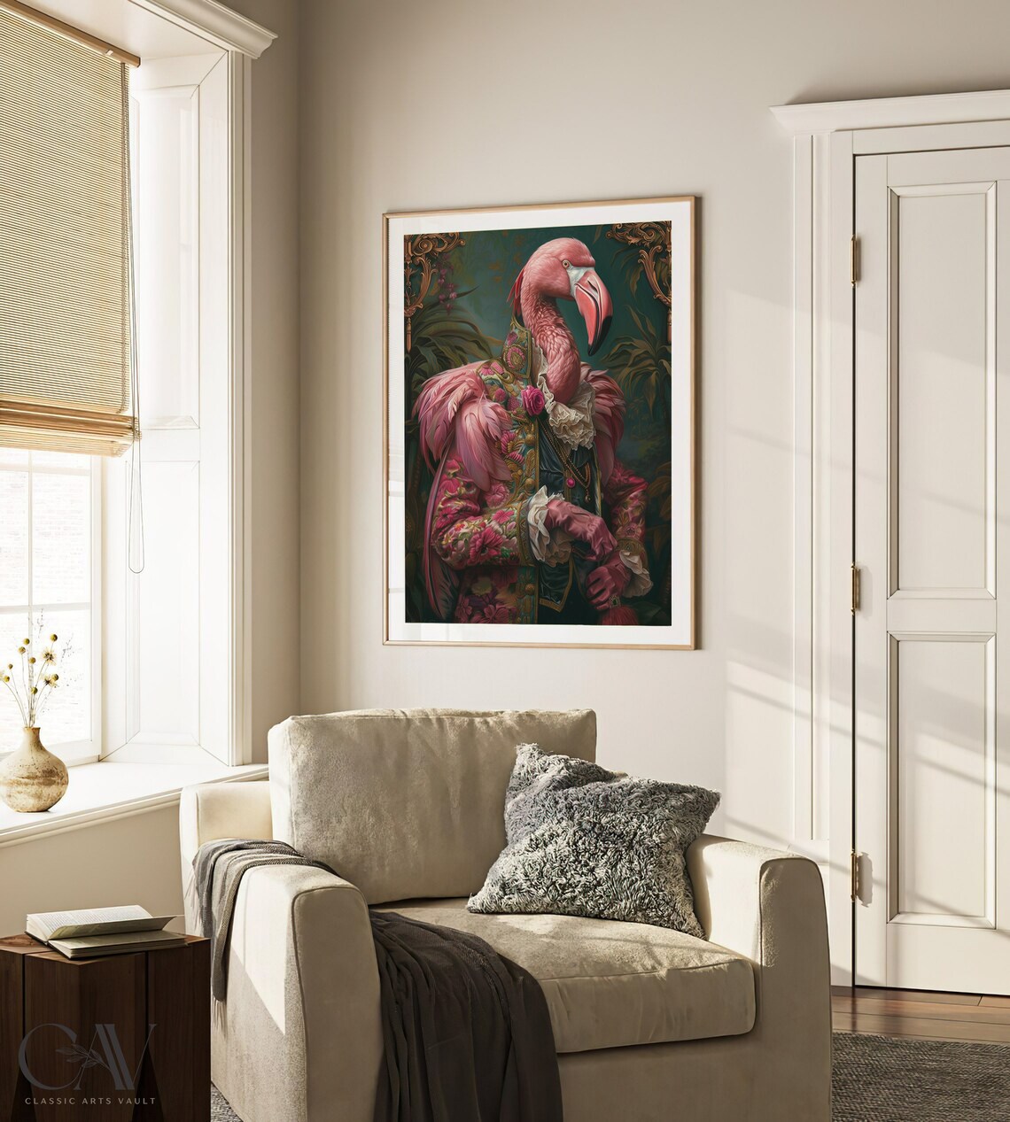 Flamingo Royal Renaissance Portrait Vintage Art Print - Image 3