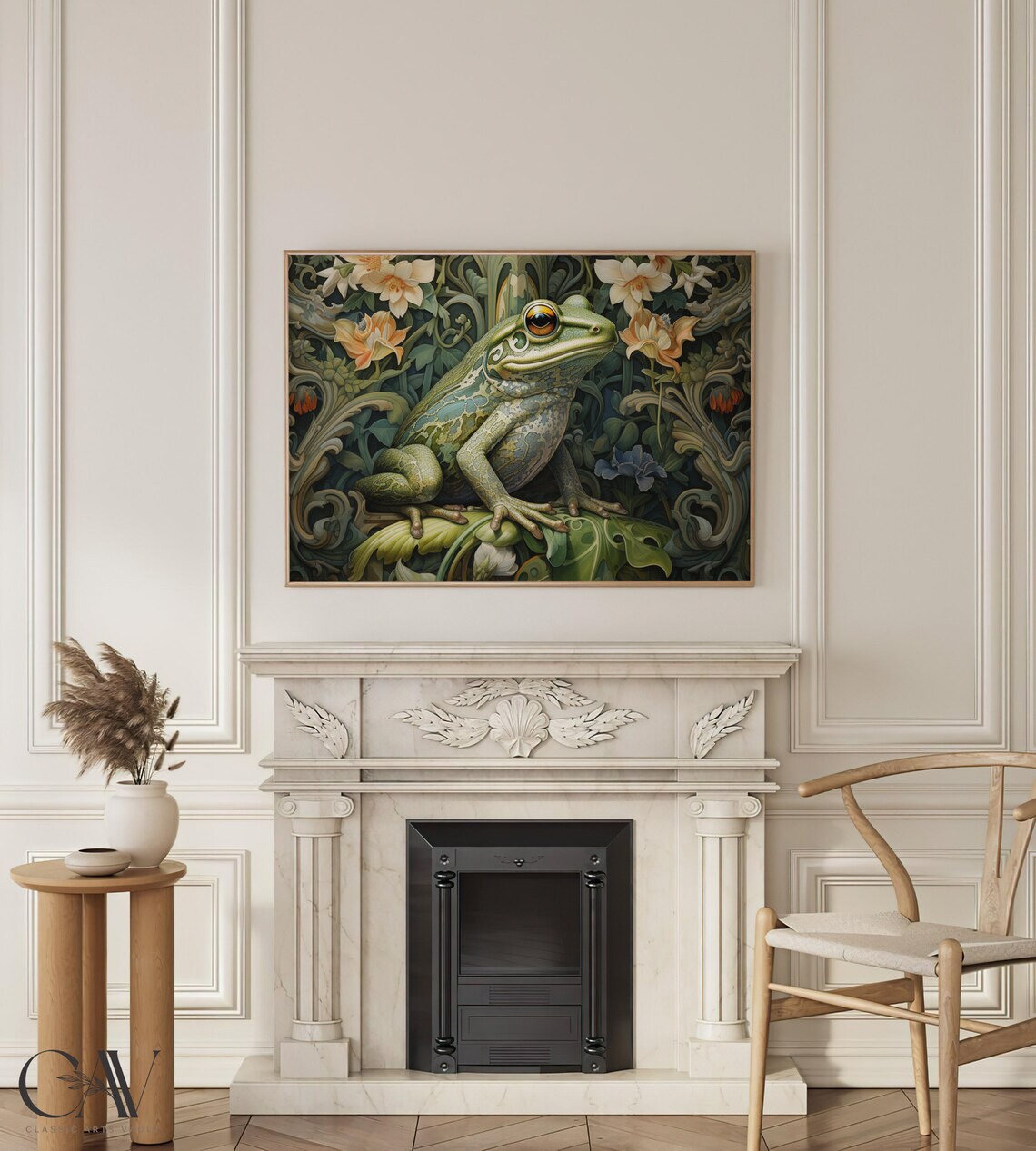 Green Frog Morris Style Botanical Vintage Woodland Art Poster - Image 4