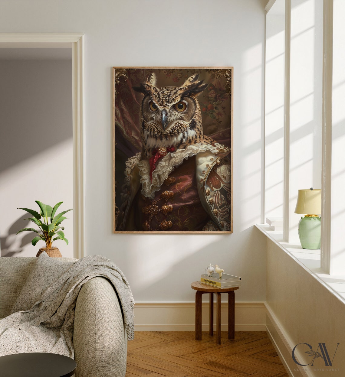 Great Horned Owl Royal Portrait in Victorian Regalia Wall Art - Image 3
