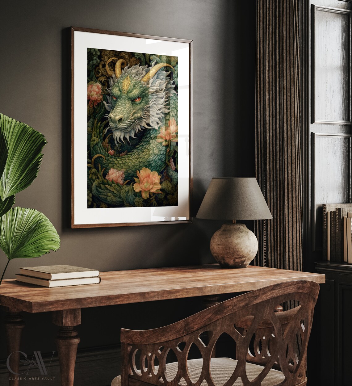 William Morris-Inspired Dragon Art Print, Playroom Decor - Image 4