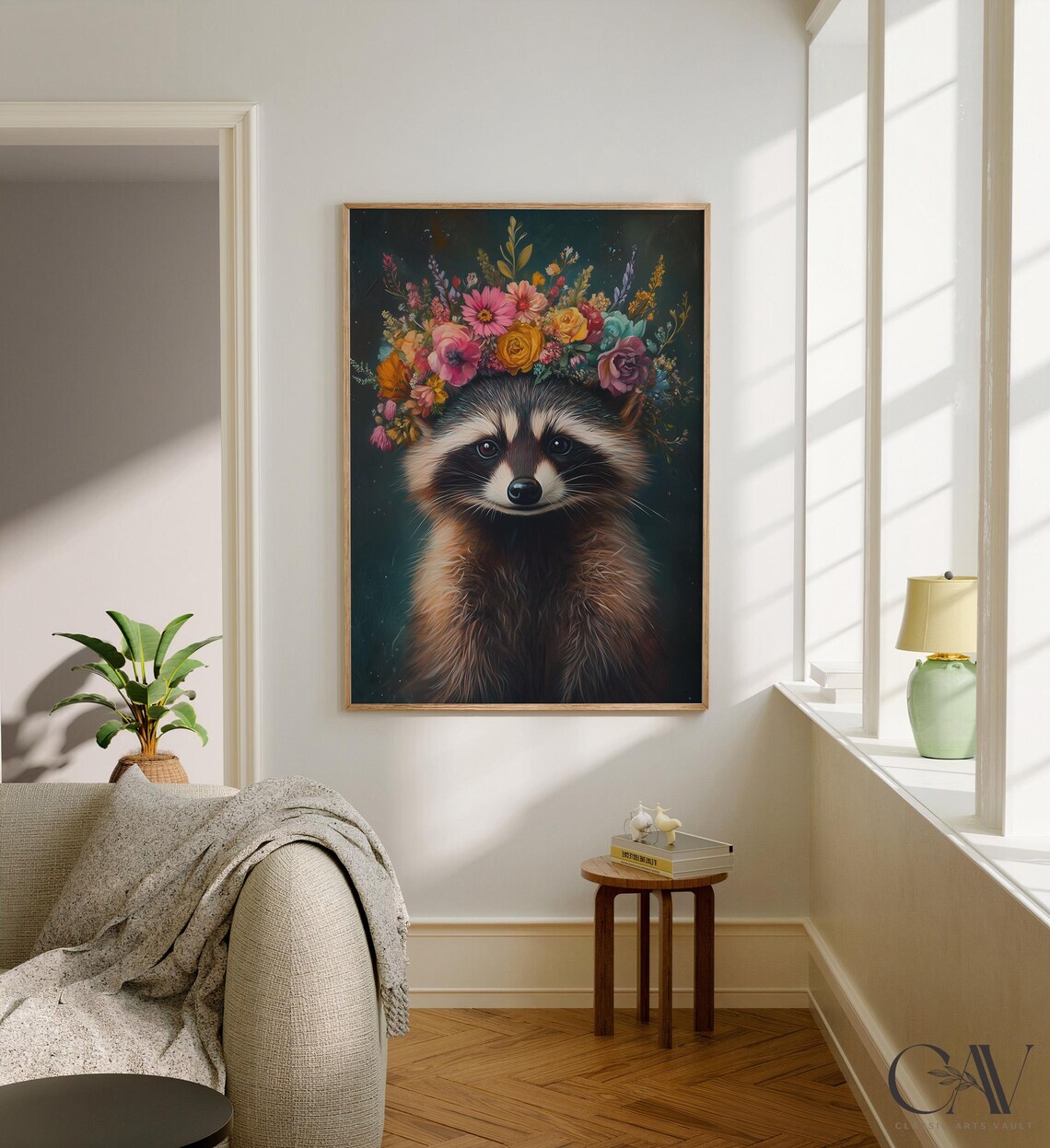 Raccoon Funky Animal Portrait Poster Print - Image 2