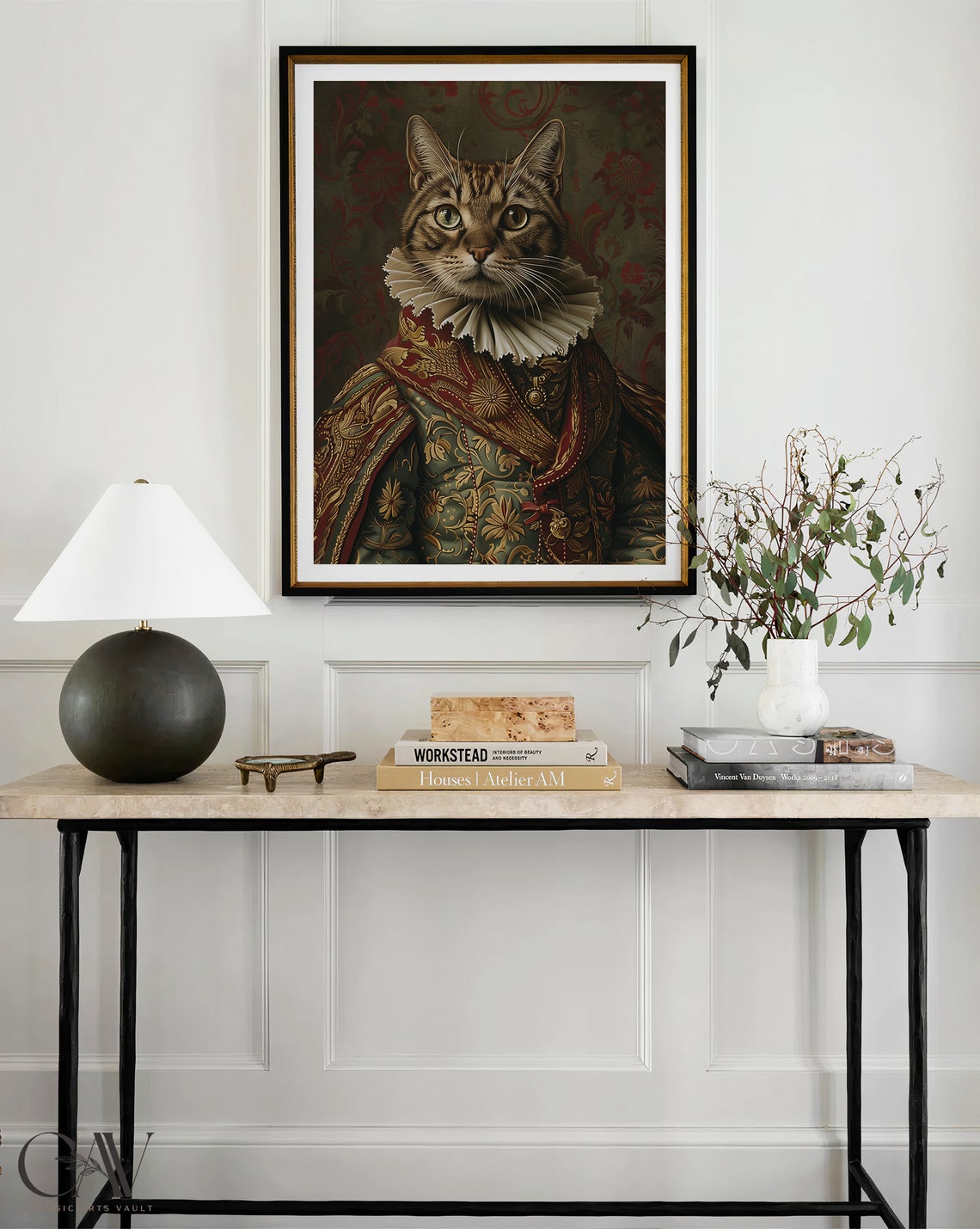 Royal Tabby Cat Renaissance Portrait Vintage Animal Wall Art - Image 3