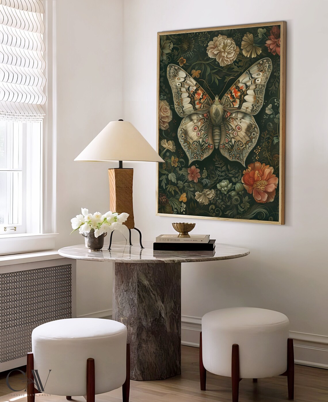 William Morris Inspired Butterfly Wall Art Print - Image 4