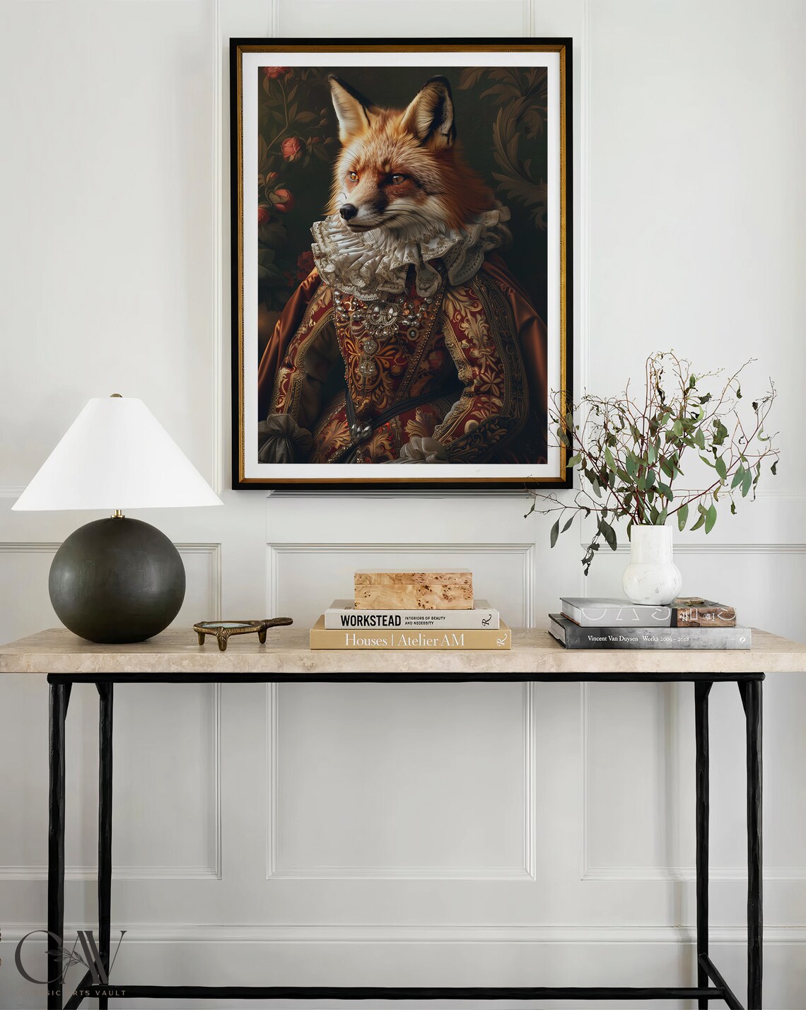 Fox Royal Renaissance Portrait, Vintage Animal Print - Image 3
