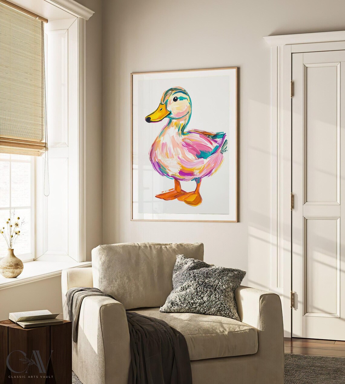 Duck Colorful Maximalist Eclectic Animal Portrait Art Print - Image 3