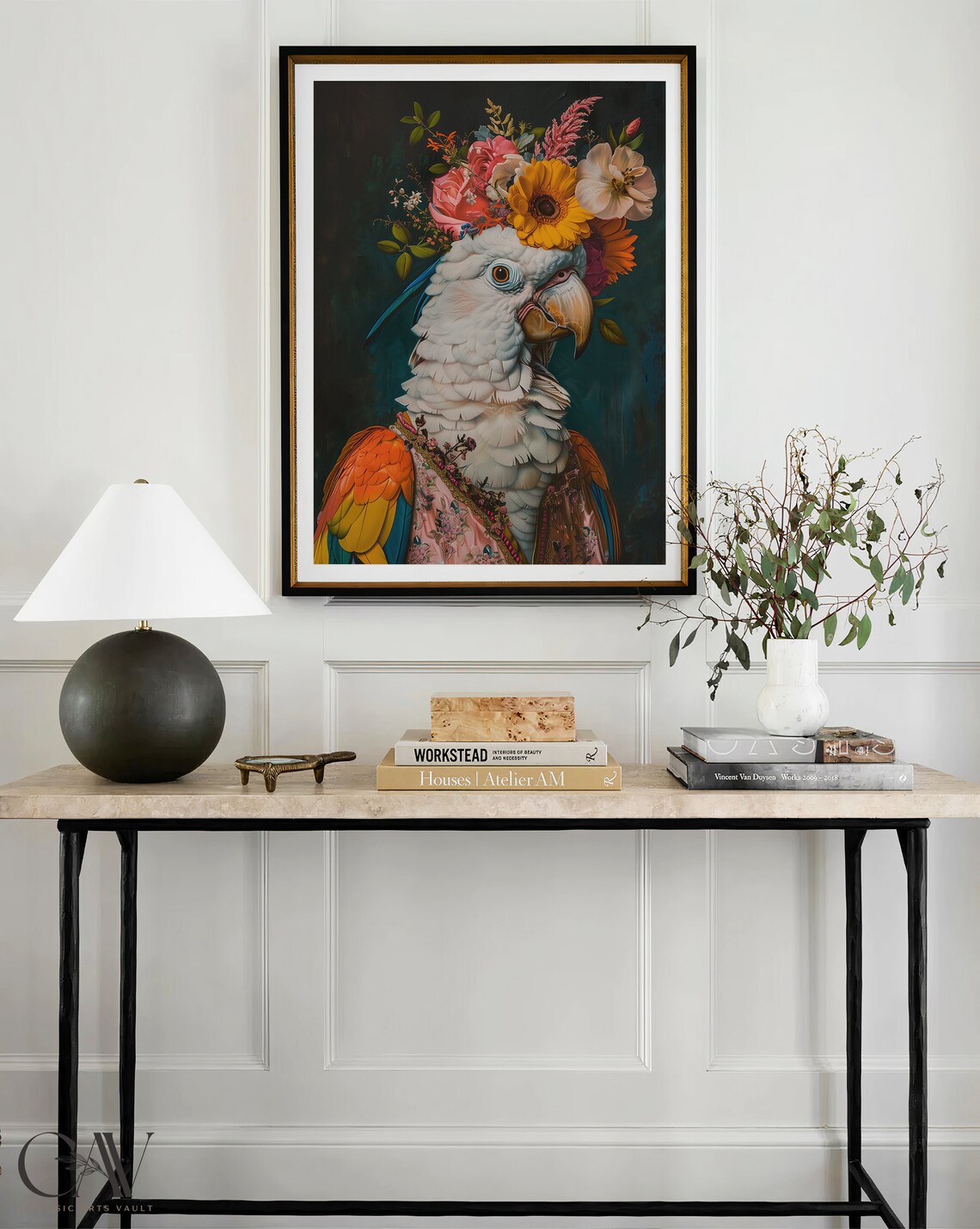 Parrot Bird Maximalist Eclectic Animal Portrait Print - Image 2