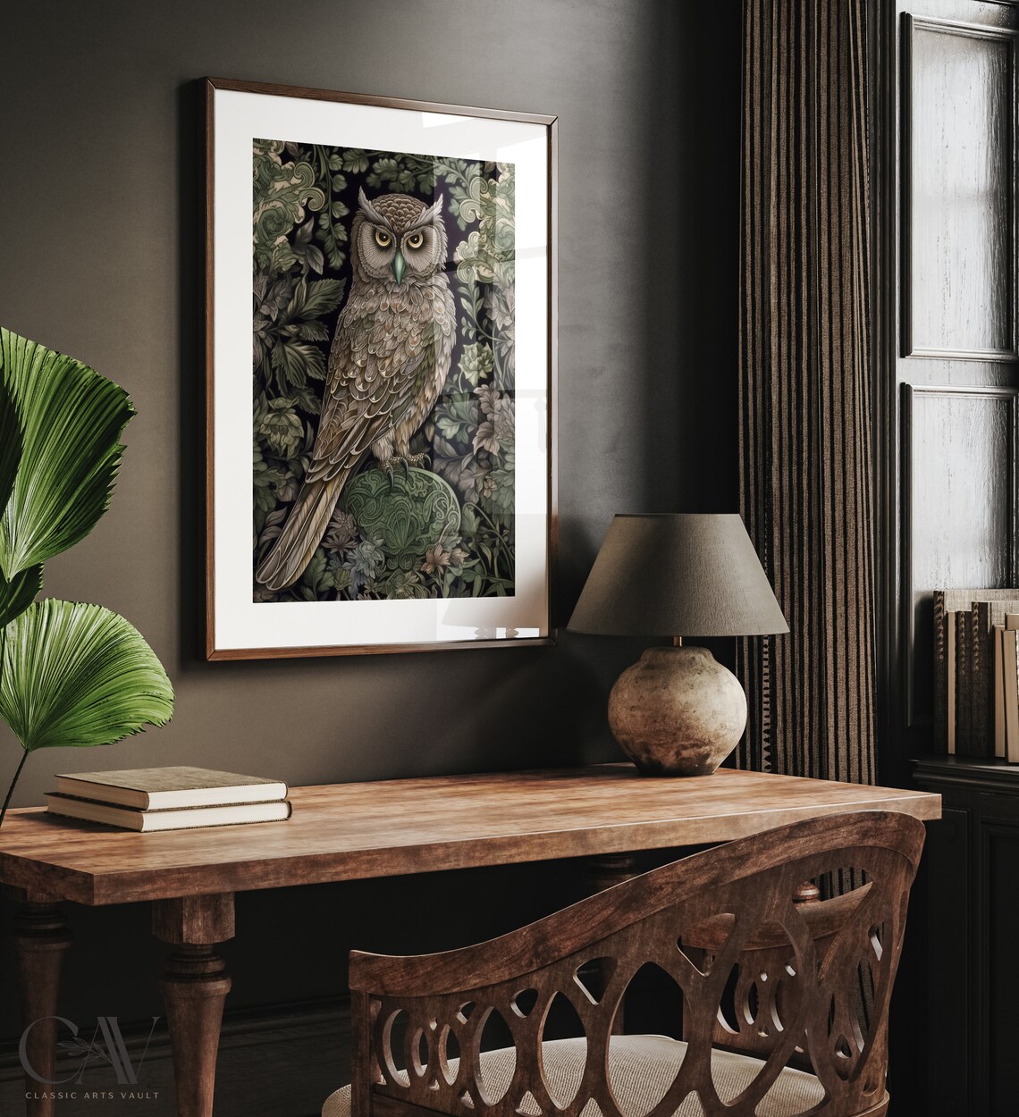 William Morris Inspired Owl Bird Art Print - Image 4