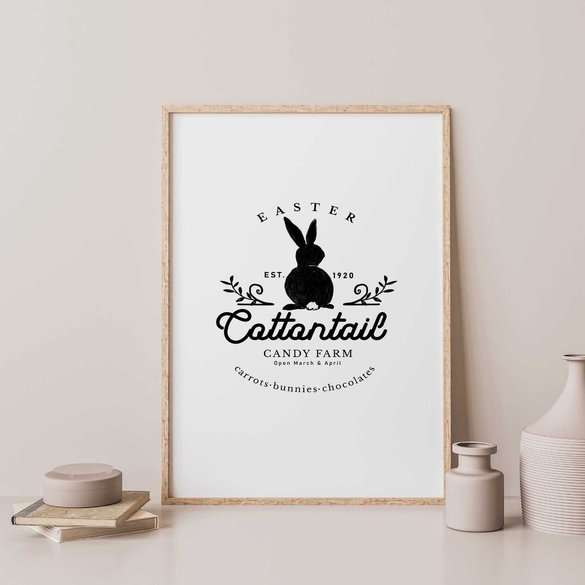 Easter Cottontail Candy Farm Bunny Farmhouse Decor Wall Poster