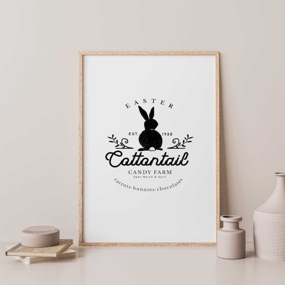 Easter Cottontail Candy Farm Bunny Farmhouse Decor Wall Poster