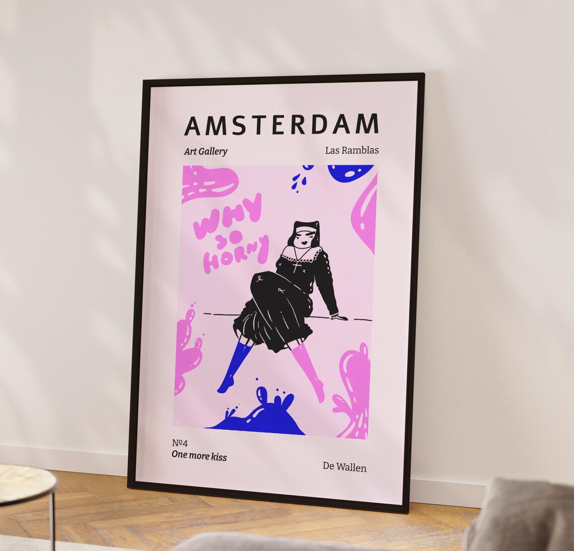 Amsterdam Art Gallery Playful Pop Illustration Travel Poster