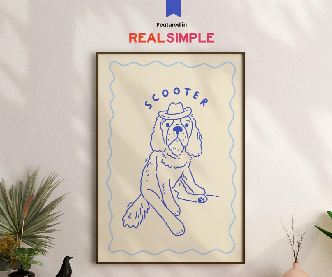 Custom Badly Drawn Pet Portrait Dog Art Print