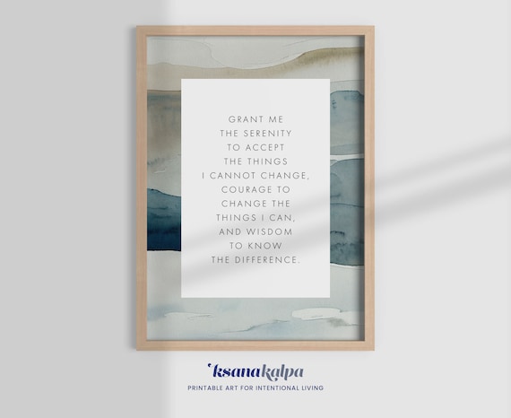 Serenity Prayer Non Religious Psychology Quote Art Print