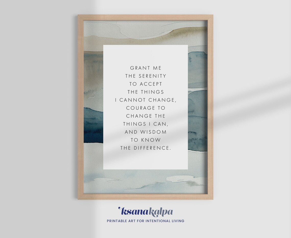 Serenity Prayer Non Religious Psychology Quote Art Print