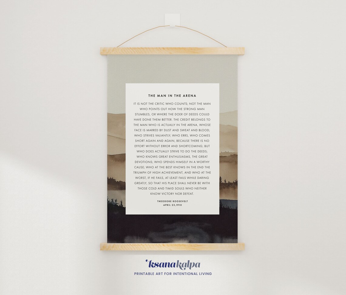 The Man in the Arena Quote, Office Art Print - Image 2
