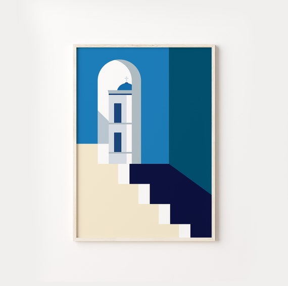 Greek Architecture No3 Landscape Art Abstract Art Modern Art Print Minimalist Poster Home Decor