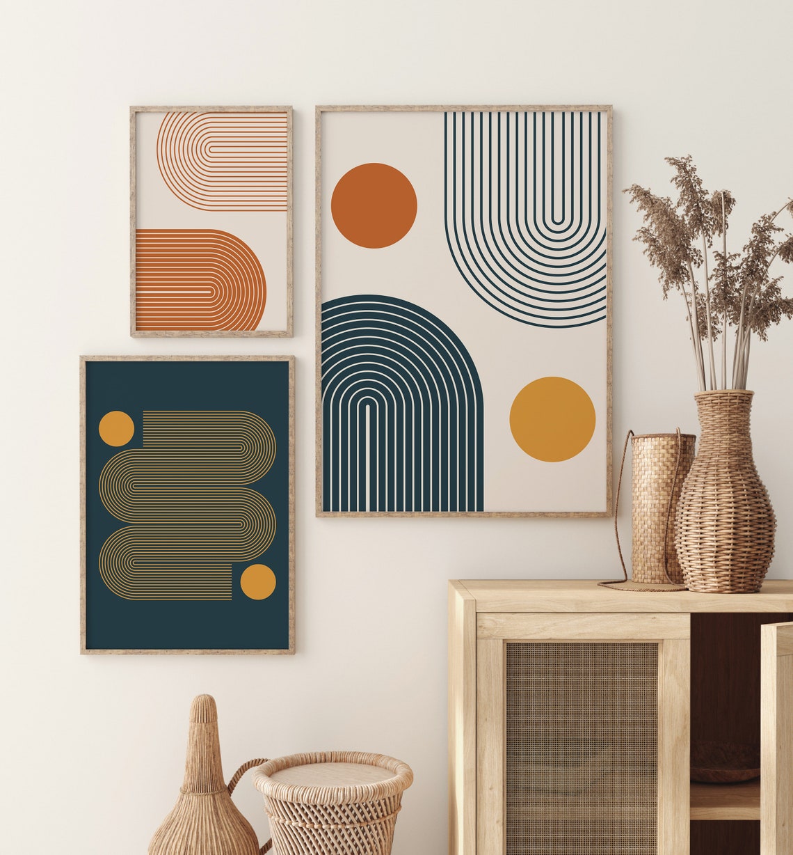 Terracotta Retro Arch Lines Earth Tones Boho Minimalist Poster - Image 2