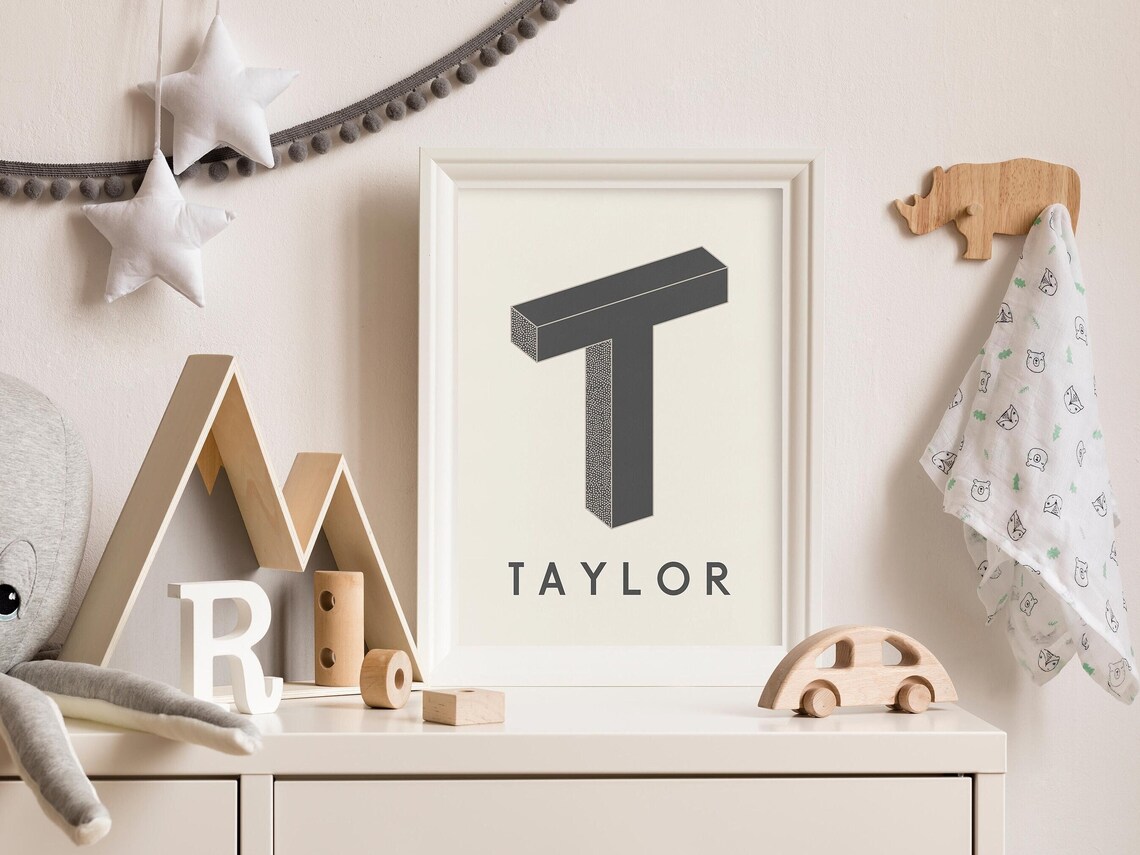 Custom Kids Name Art Retro Playroom Poster - Image 4