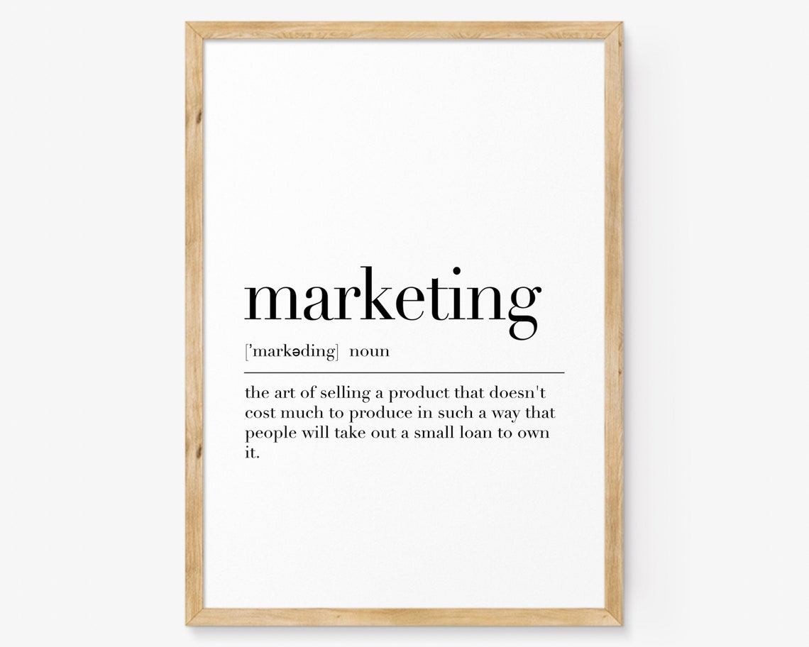 Marketing Dictionary Definition Funny Office Workplace Humor Poster