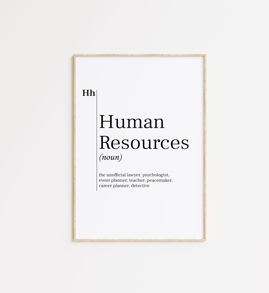 Human Resources Noun Funny Definition Office HR Department Poster