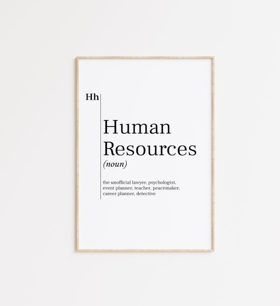 Human Resources Definition Print Definition Poster Human Resources Worker Gift Funny Definition Wall Art Profession Poster