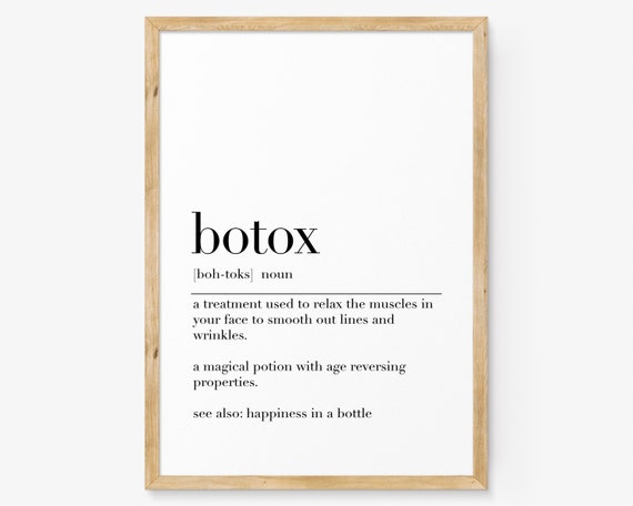 Botox Definition Print Botox Botox Quote Poster Botox Wall Decor Botox Gifts Wall Decor Dictionary Poster