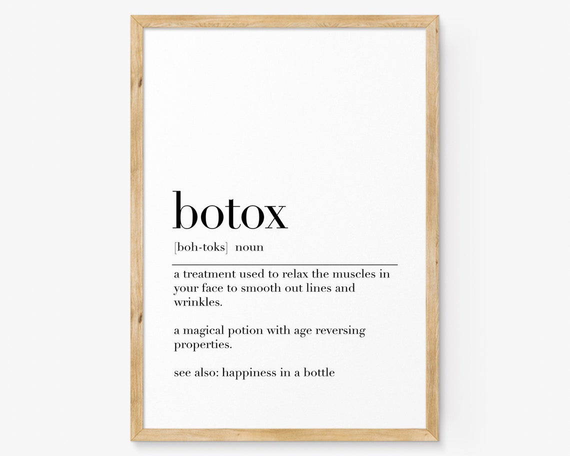 Botox Definition Print Botox Botox Quote Poster Botox Wall Decor Botox Gifts Wall Decor Dictionary Poster