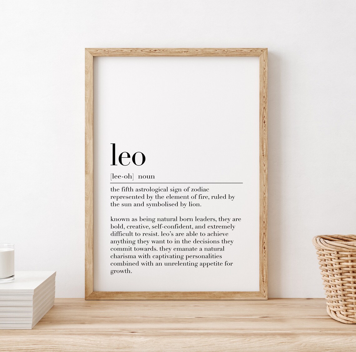 Leo Zodiac Sign Definition Fire Sign Astrology Lion Birthday Poster - Image 2