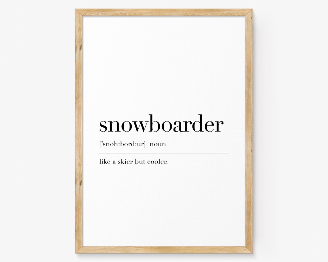 Snowboarder Dictionary Definition Poster Funny Winter Sports Quote Gift