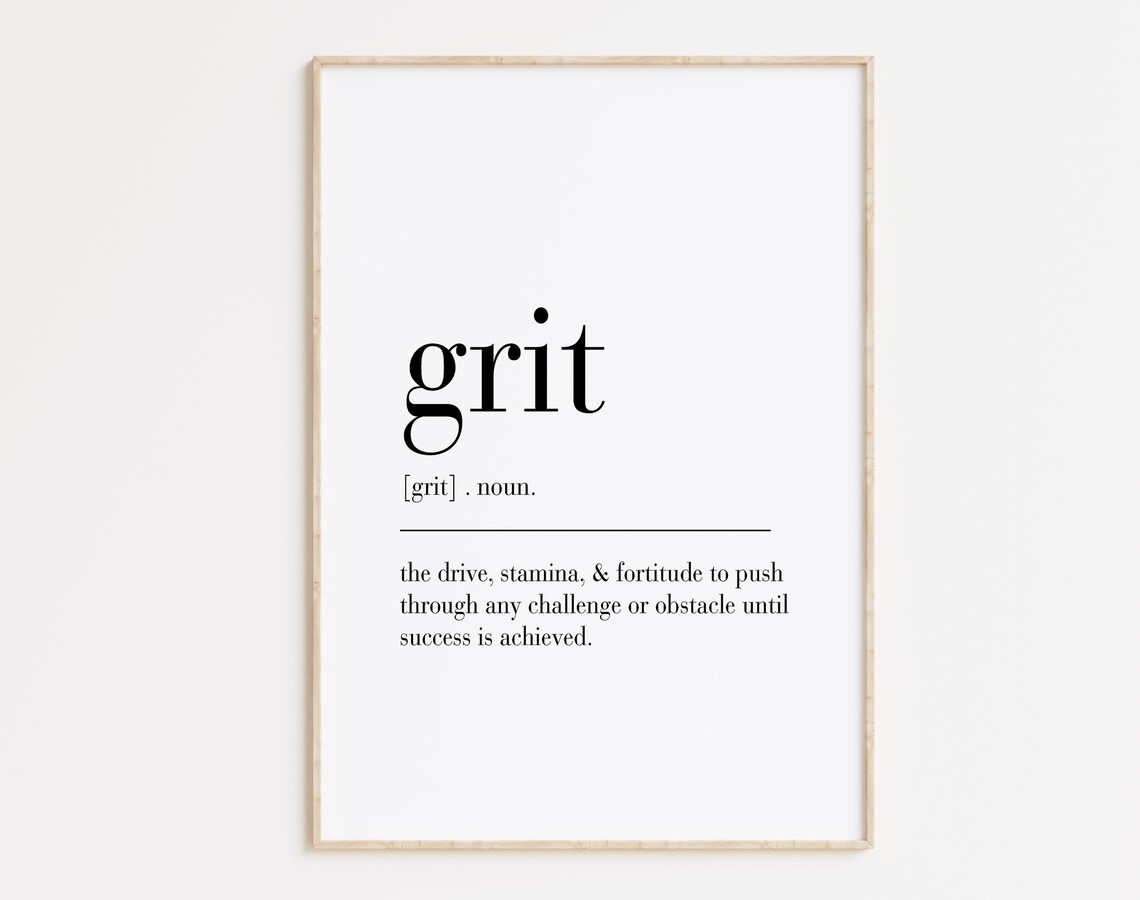 Grit Definition Quote Print, Modern Office Decor