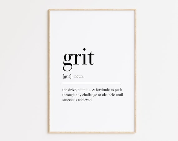 Grit Definition Quote Print, Modern Office Decor
