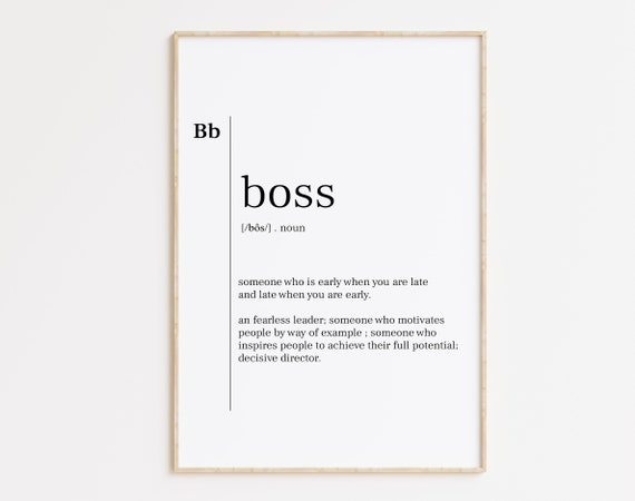 Boss Print Boss Poster Boss Definition Poster Boss Definition Print Dictionary Print Boss Gift Minimalist Poster Wall Art
