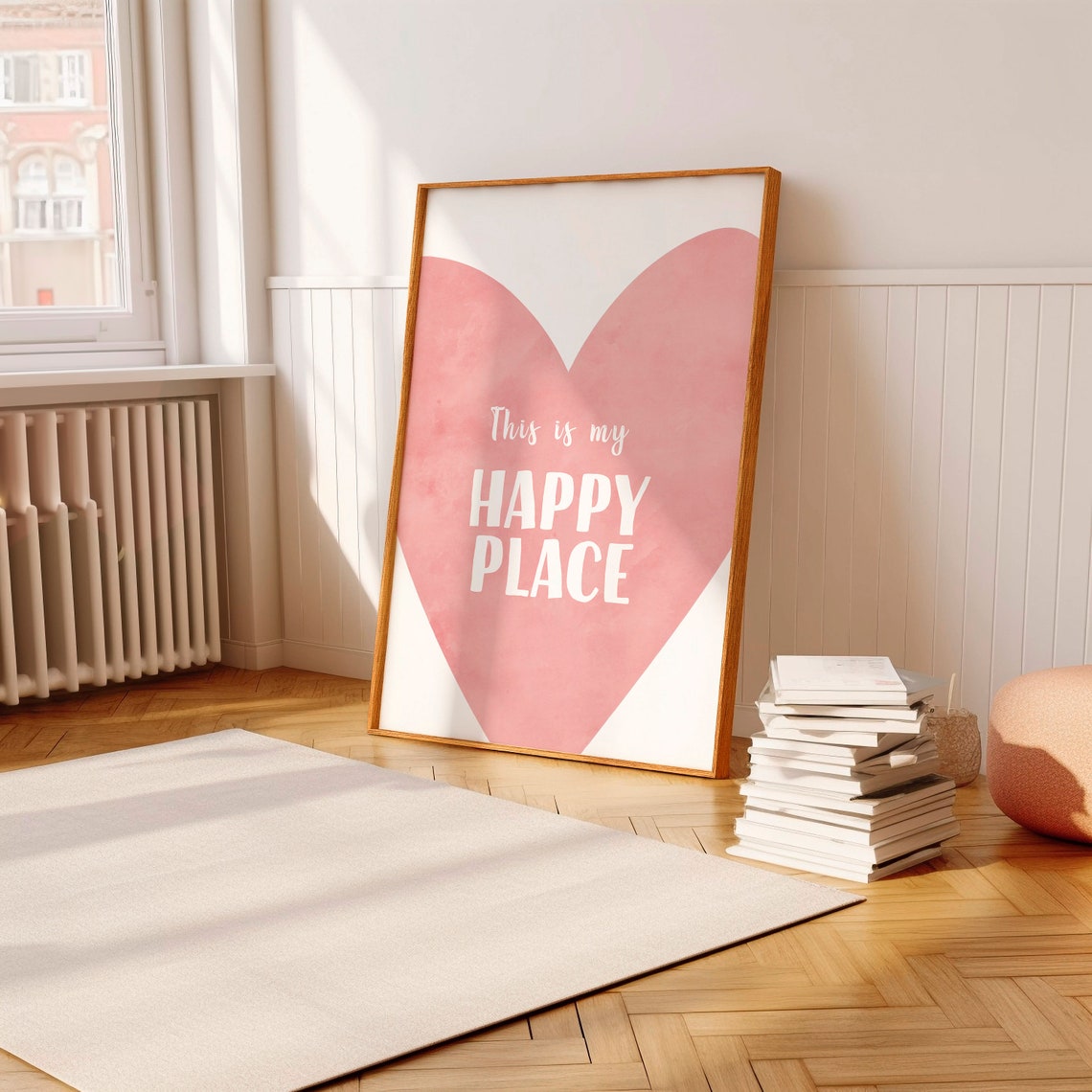 This Is My Happy Place Big Pink Heart Nursery Wall Decor Poster - Image 3
