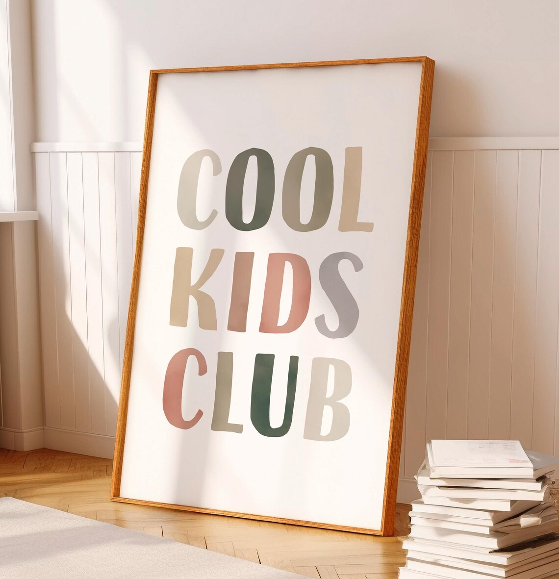 Cool Kids Club Multicolor Lettered Boho Playroom Sign Poster - Image 4