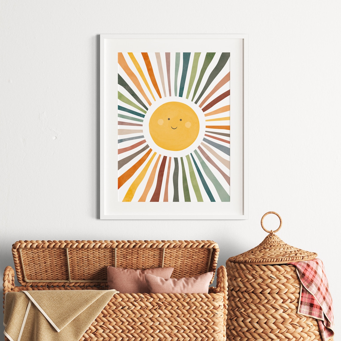 Sun Watercolor Print, Playroom Nursery Decor - Image 2