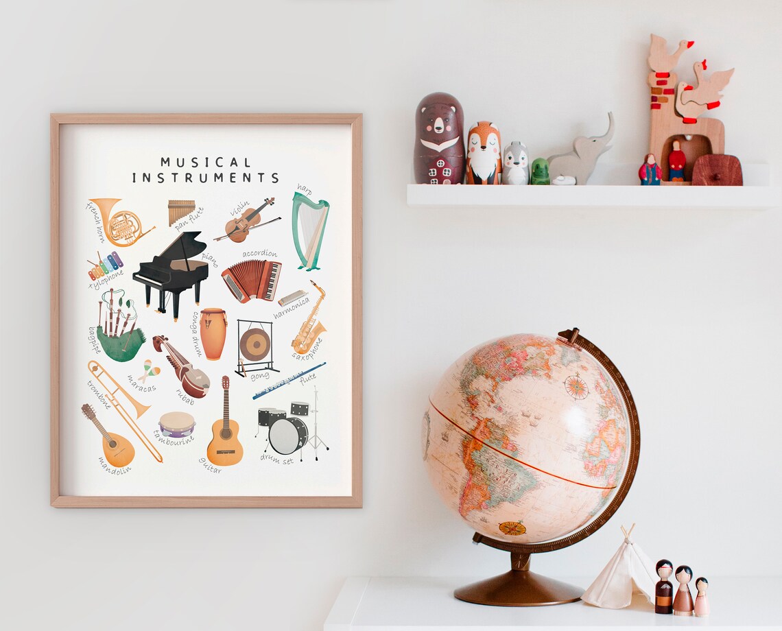 Musical Instruments Educational Poster, Rainbow Nursery - Image 3