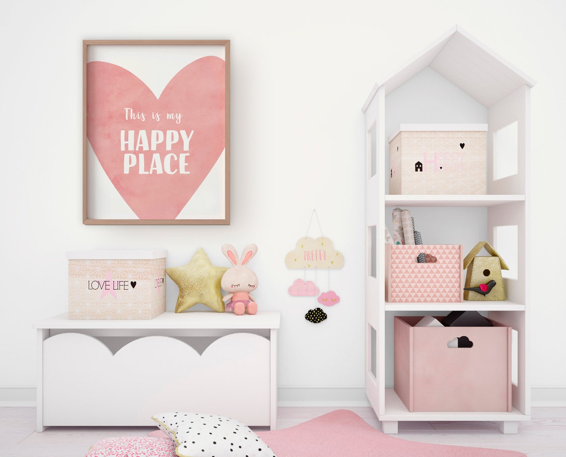 This Is My Happy Place Big Pink Heart Nursery Wall Decor Poster - Image 4