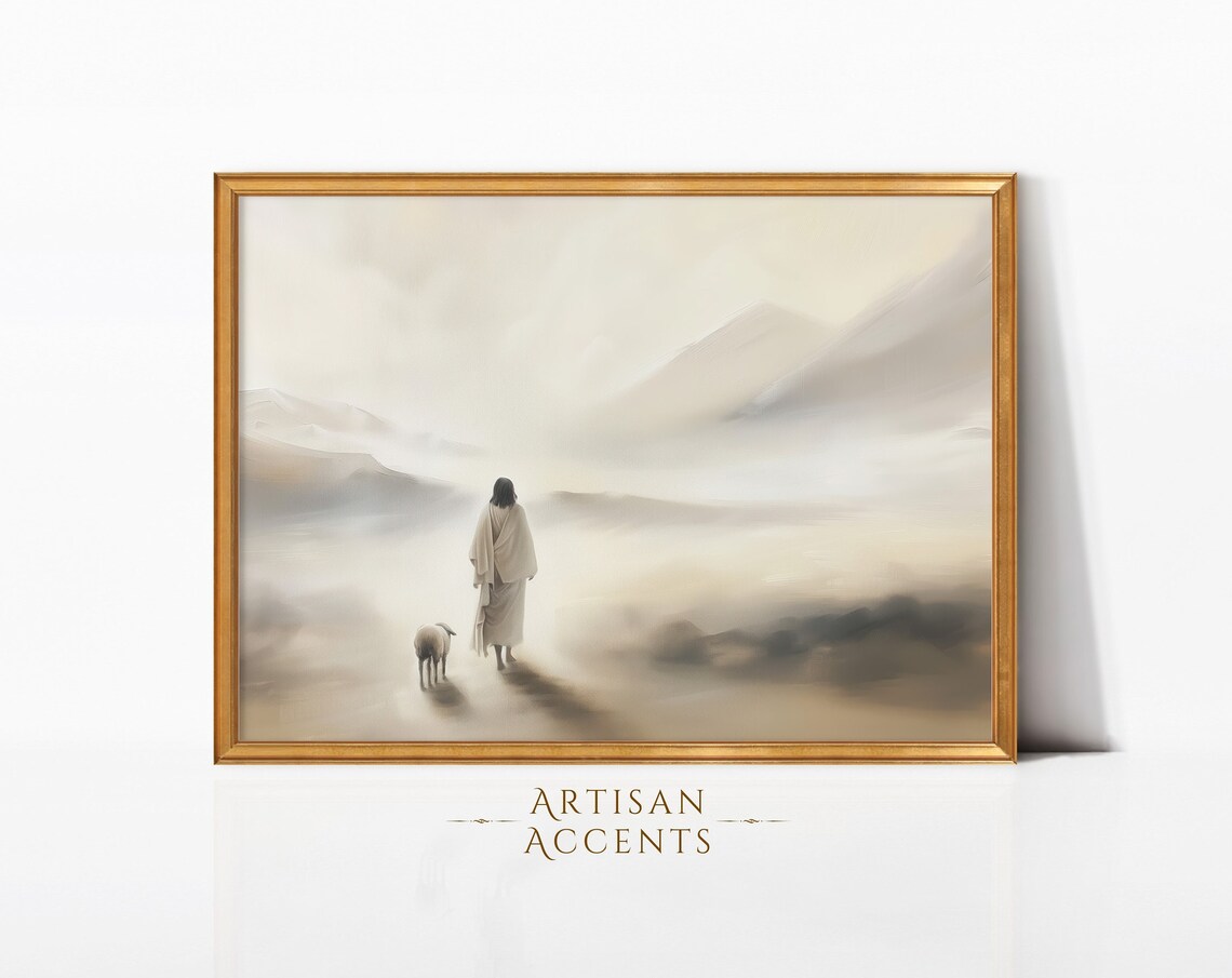 Jesus Leaves The 99 Christian Faith Art Print