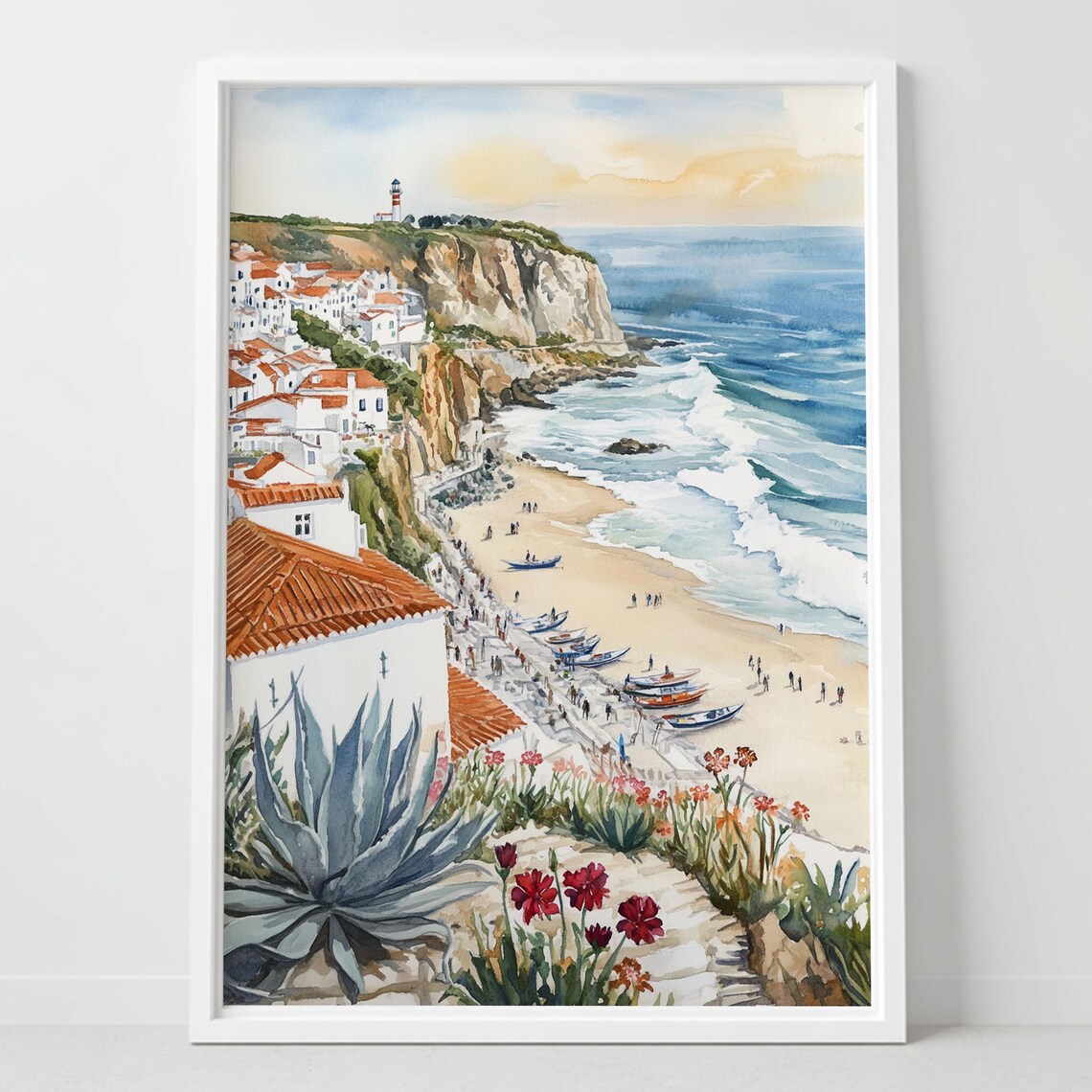 Nazar Portugal Coastal Village Art Print