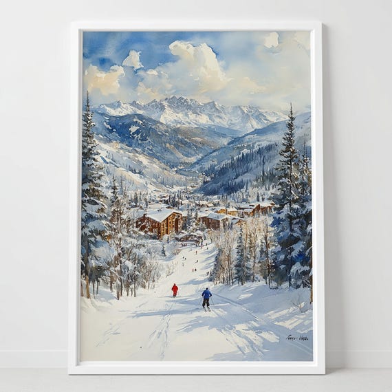 Winter Park Ski Poster Colorado Snowy Mountain Art