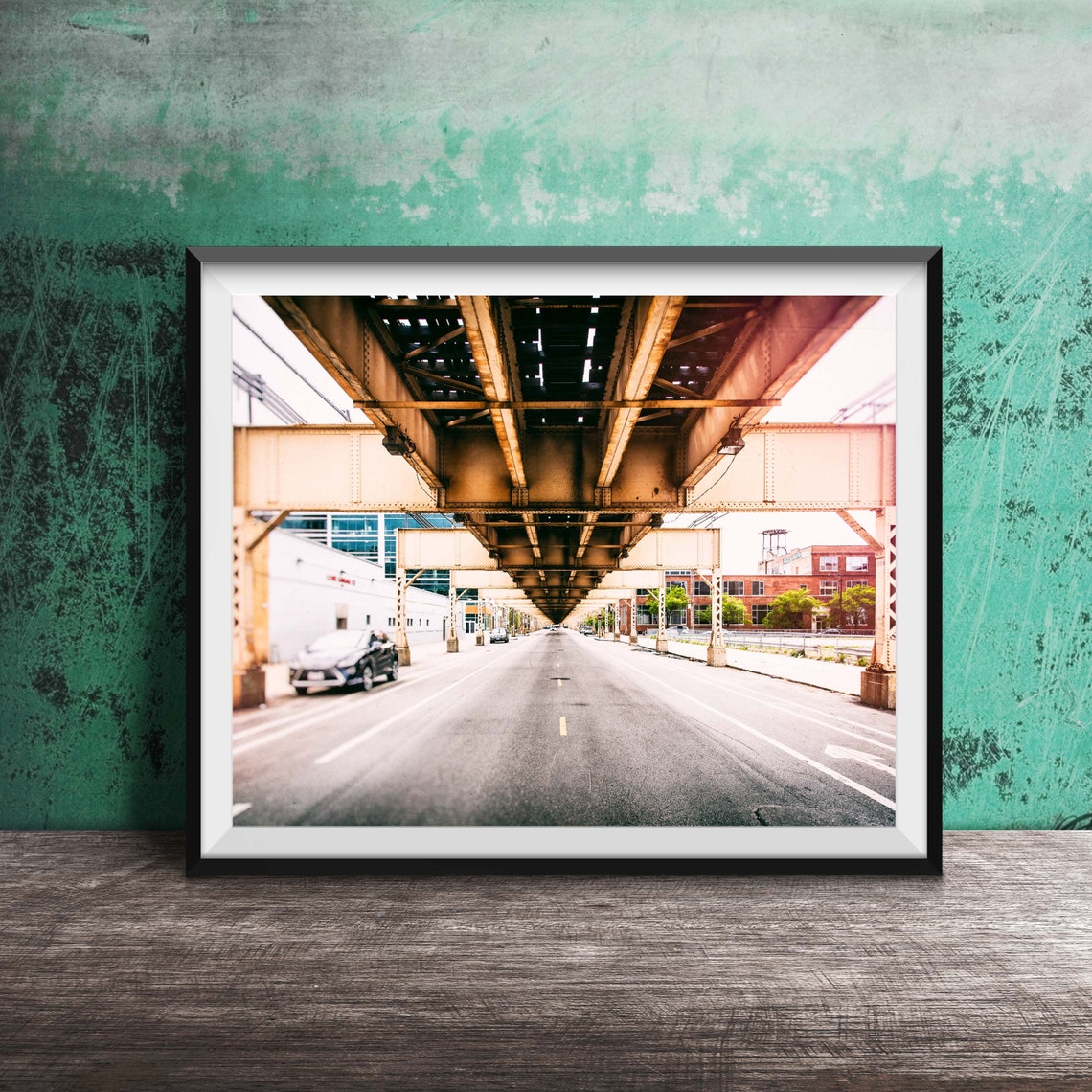 Chicago Elevated Train Tracks Under The L Street Photography Poster