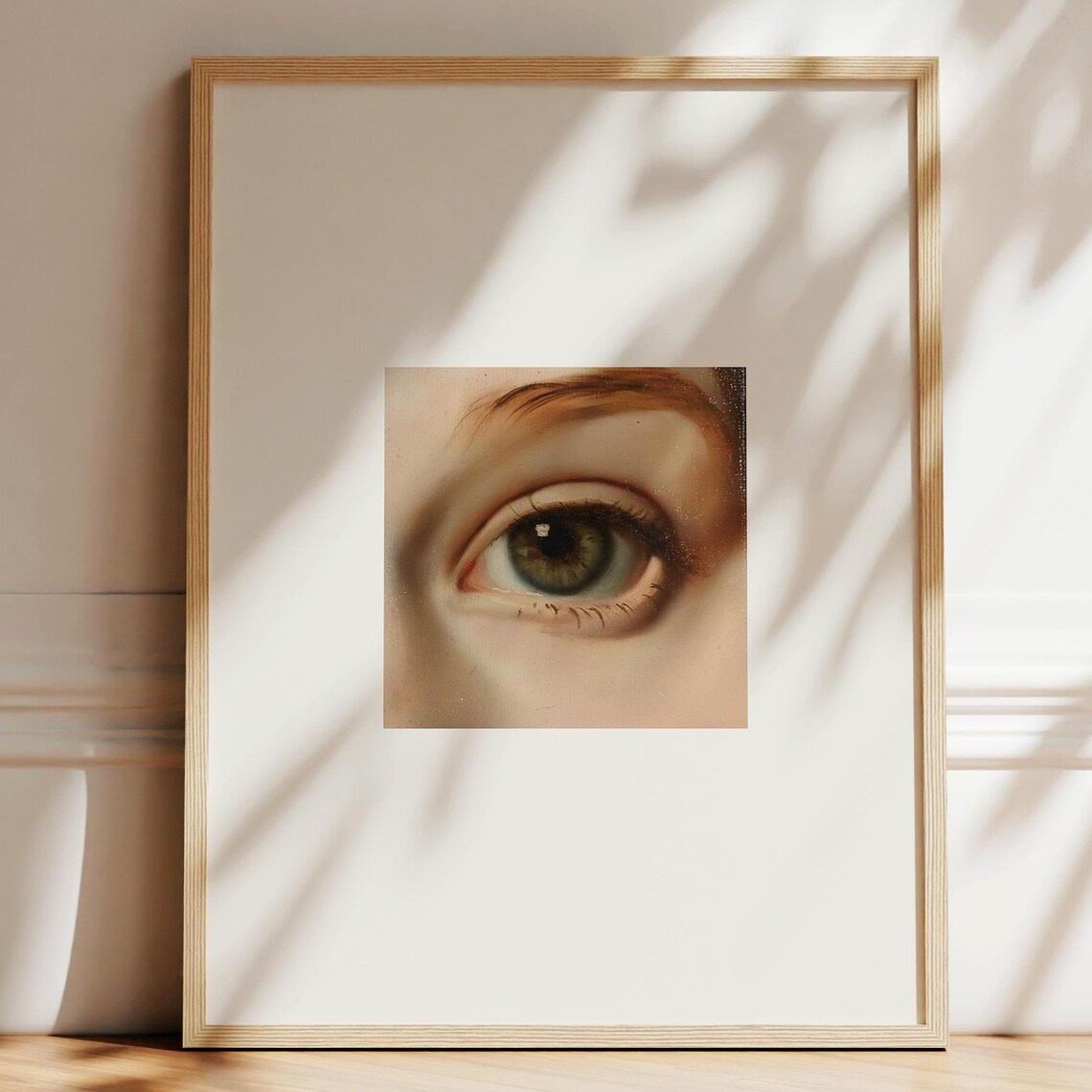 Vintage Oil Painting Detail Human Eye Close Up Portrait Art Poster