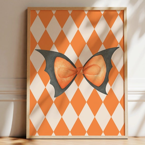 Bat Wings Coquette Halloween Print Spooky Fall Decor