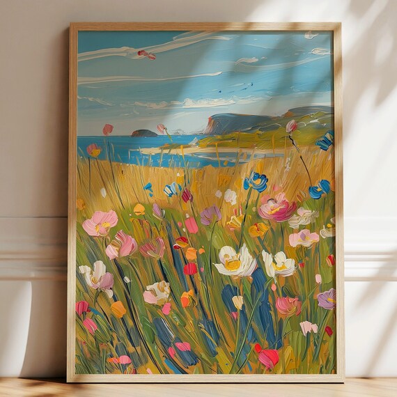 Floral Beach Print Coastal Botanical Wall Art