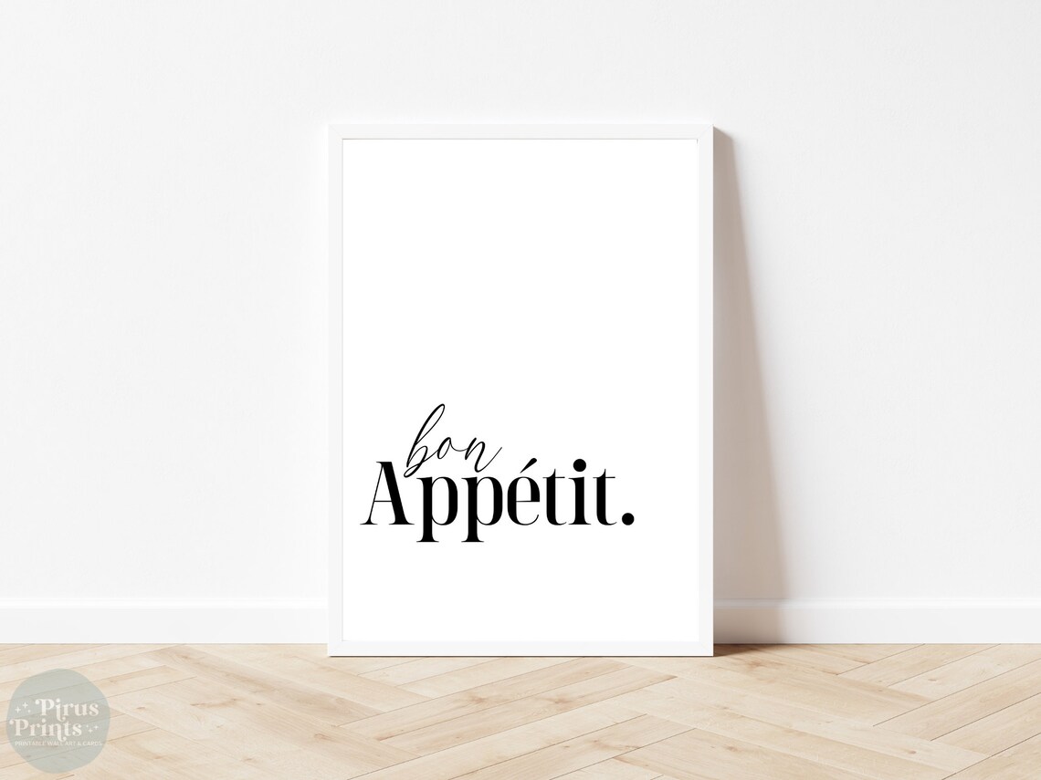 Bon Appetit Kitchen Wall Art, Minimal Dinner Party - Image 4